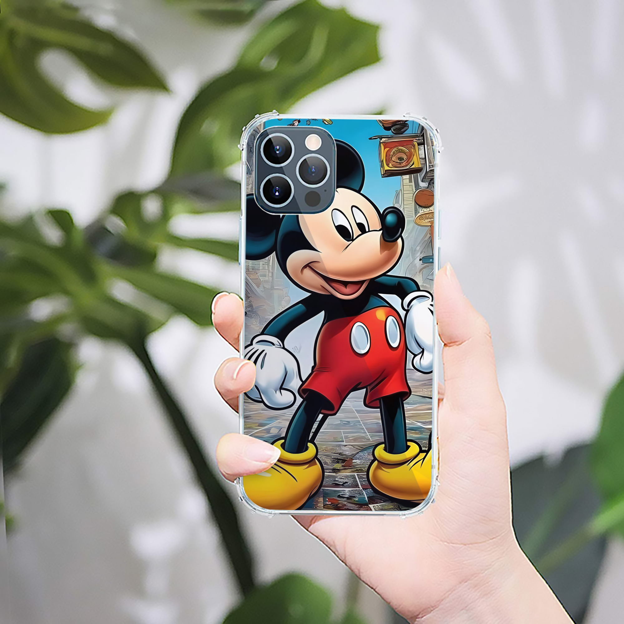 （画像用） ミッキーマウス Mickey Mouse 【iPhone 12シリーズ対応】透明スマホケース（クリアソフトケース）